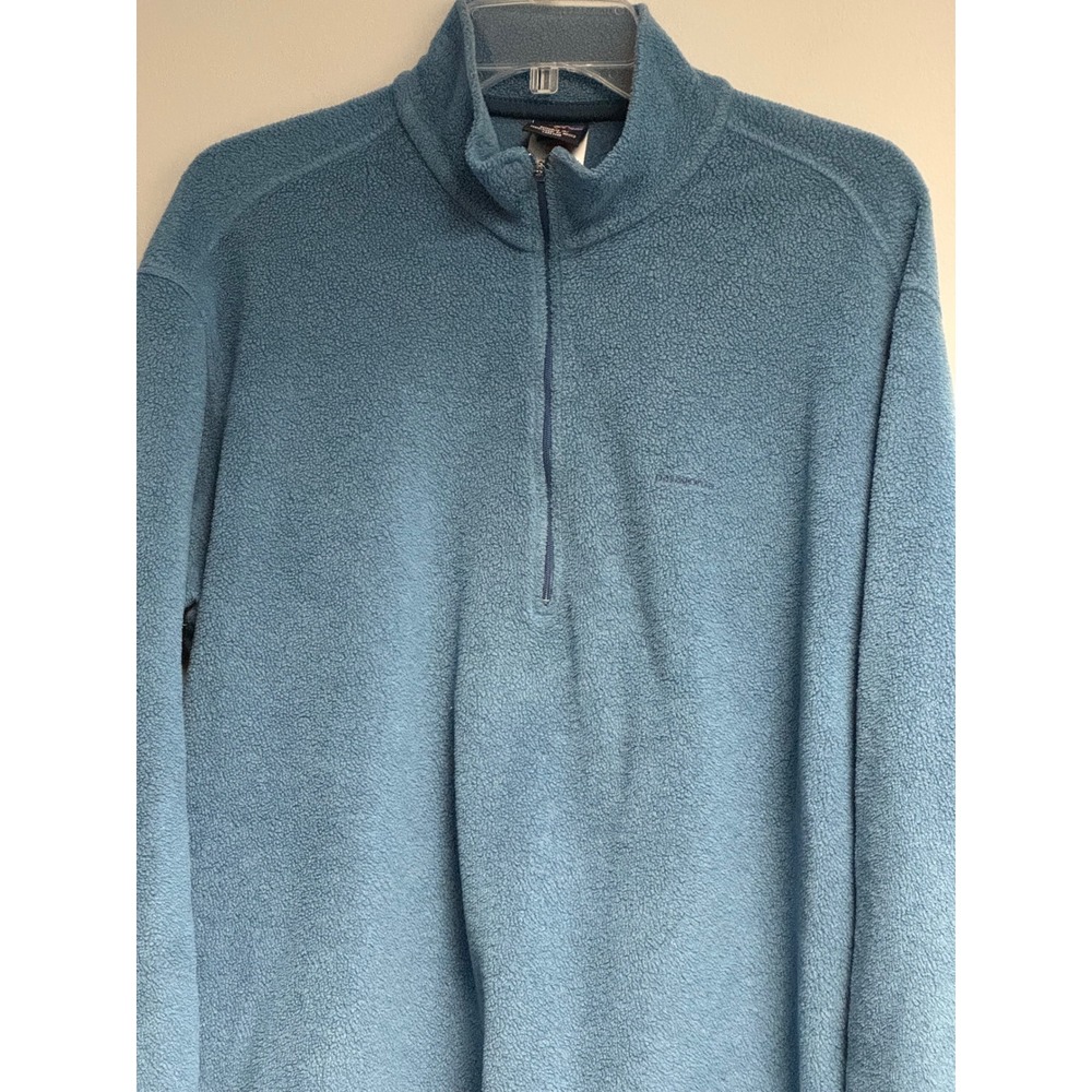 Vintage Patagonia Capilene Fleece Quarter Zip Mens Large Blue Pullover Gropcore - Picture 6 of 14